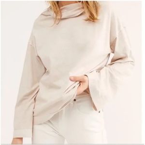 Free People We the Free Supernova  Long Sleeve Funnel Tee - Baby Pink - Size XS